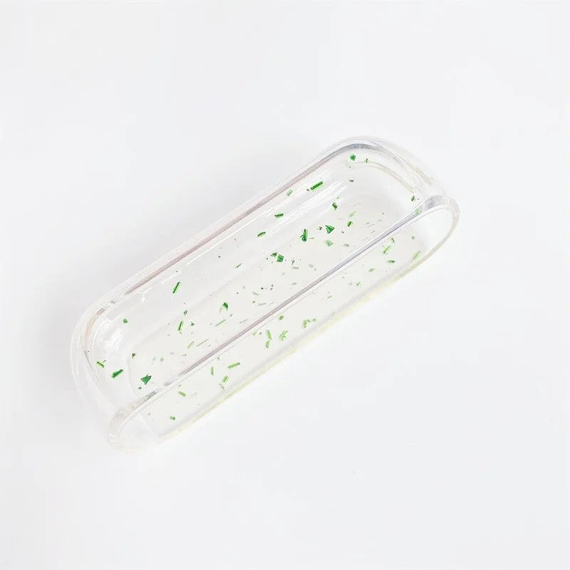 Husa Flippy pentru IQOS Iluma, de Protectie, Anti Soc si Zgarieturi, din Plastic, 12.5 x 4.2 x 2.6 cm, Transparent cu Sclipici Verde - vivimall.ro
