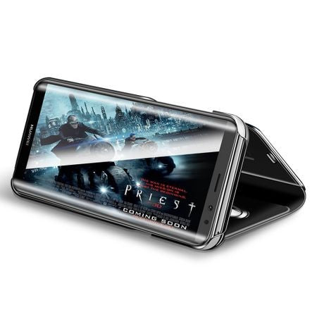 Husa Tip Carte, Flippy, Compatibila cu Huawei Mate 10 Lite, Flip Cover Oglinda, Negru - vivimall.ro