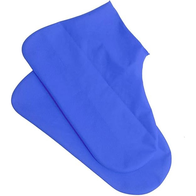 Husă impermeabilă albastră Vivimall pliată, dimensiuni 13x13x2 cm, ușor de transportat