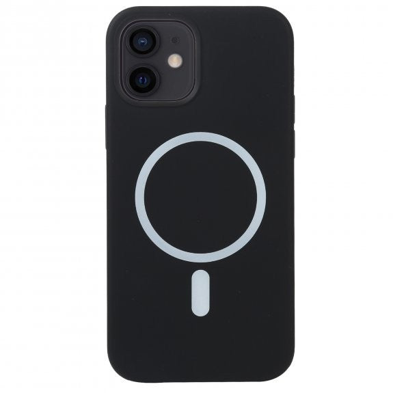 Husa MagSafe liquid large hole magnetic shell pentru Apple iPhone 14 Pro Max, Full Cover, Liquid Silicone, Magnetica, Incarcare Wireless, Flippy, Negru - vivimall.ro