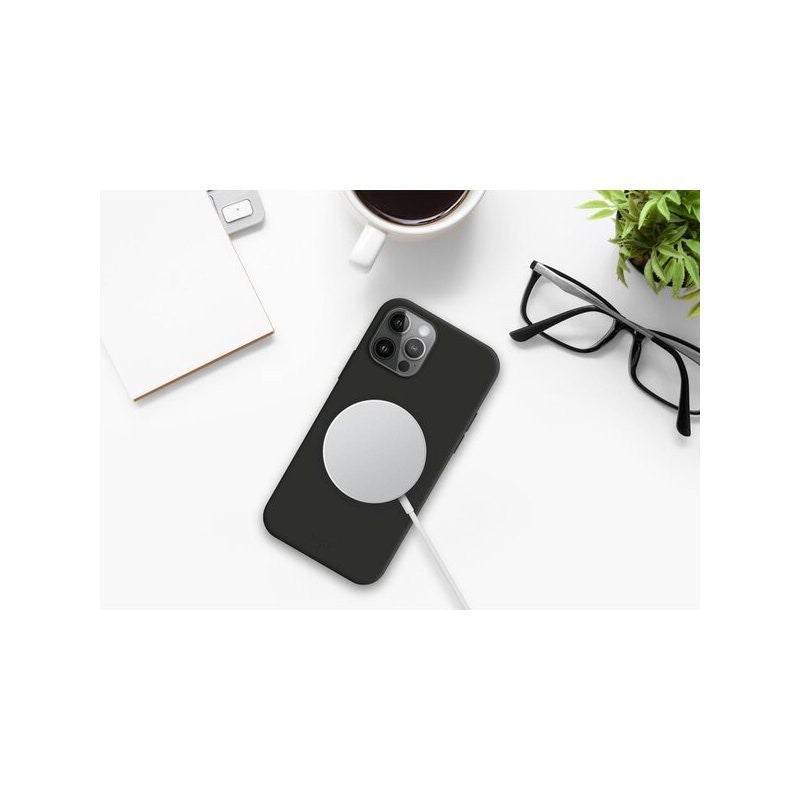 Husa protectie Flippy pentru iPhone 14 Pro Mag Safe, 2 in 1 incarcare si magnet, Soft silicone, Negru - vivimall.ro