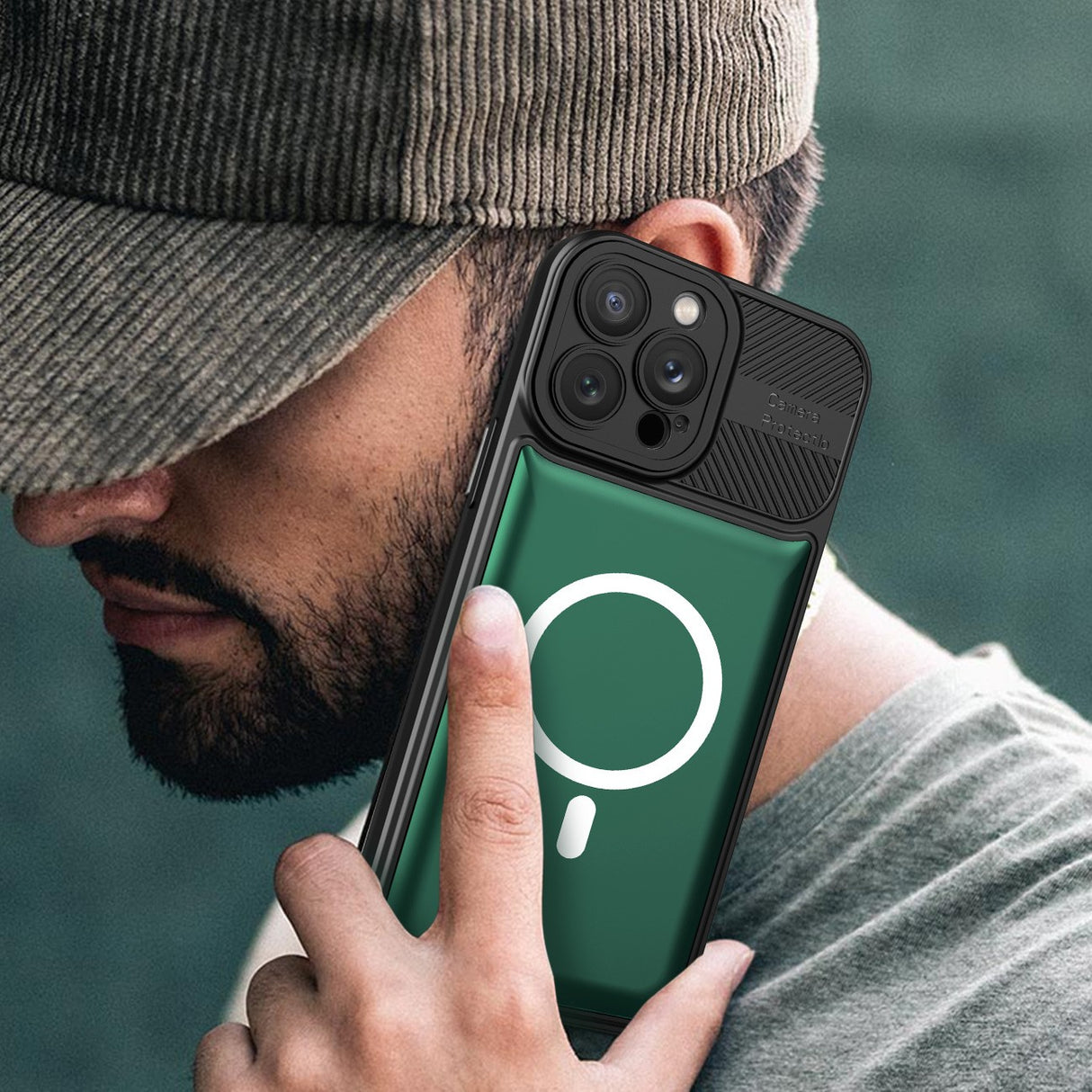 Husa pentru Apple iPhone 11 MagSafe, Urban Armor, Flippy, Verde inchis, suport magnetic - vivimall.ro