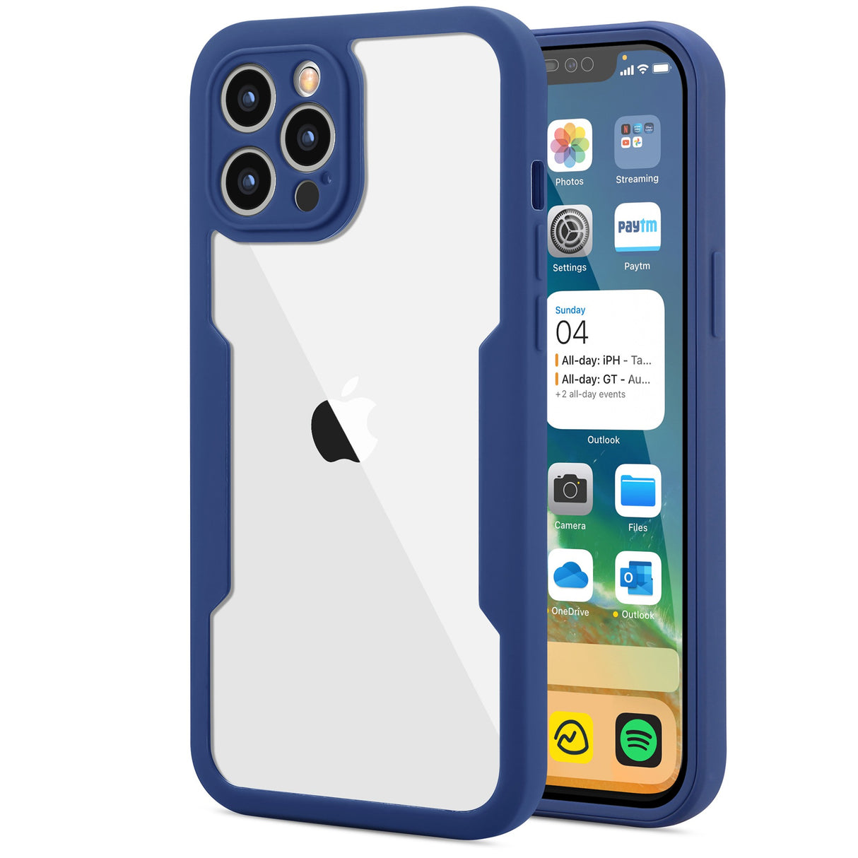 Husa Max Defence pentru iPhone 11, Albastru, Fata Dubla Transparenta, Protectie Antisoc Full 360 ( fata, spate, margini ), Flippy - vivimall.ro