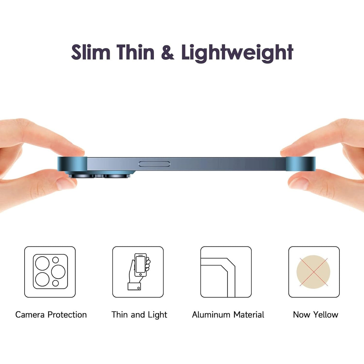 Husă metalică edgeless iPhone 16 albastru – compatibilitate porturi și butoane păstrate