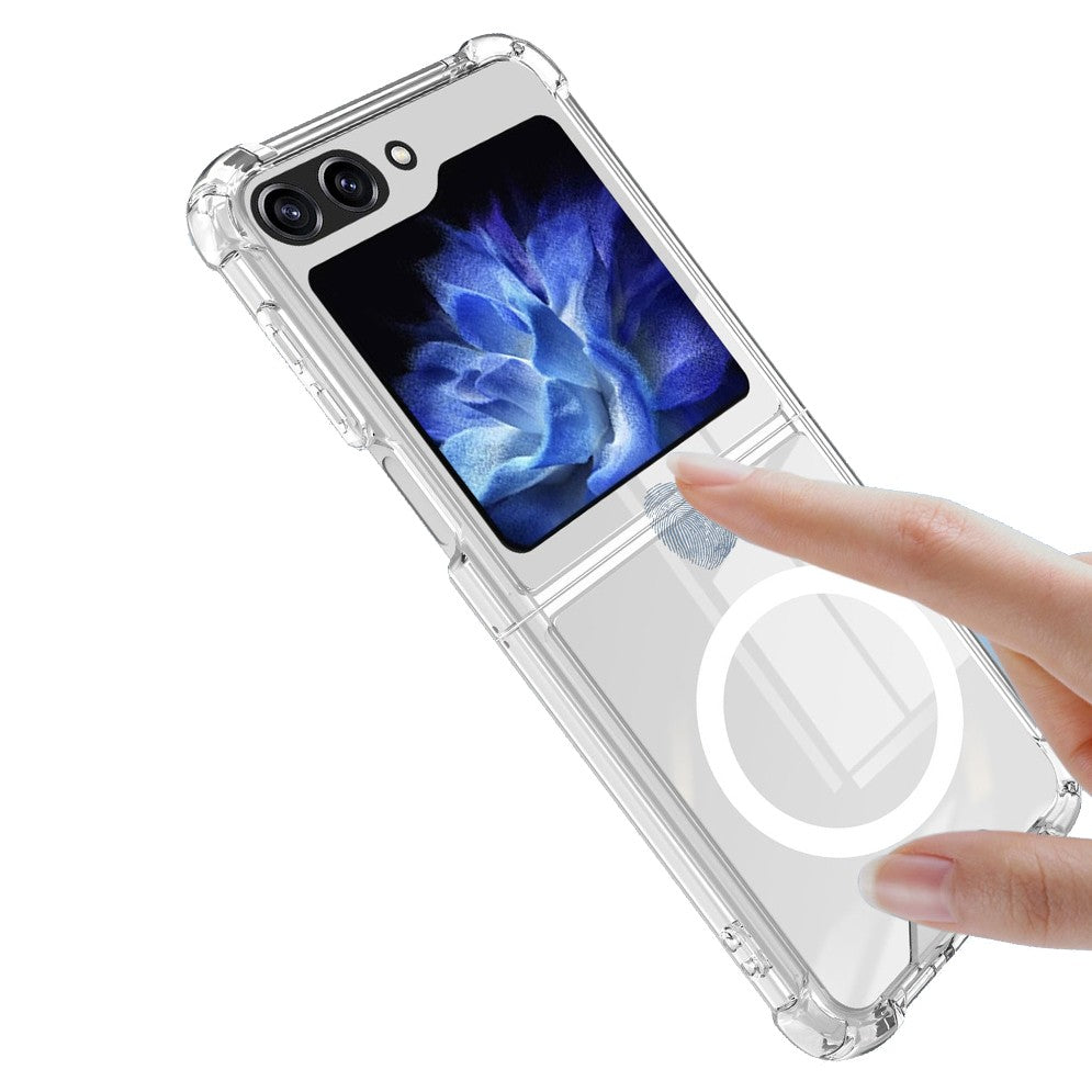 Detaliu decupaje husă Samsung Galaxy Z Flip6, porturi și butoane accesibile, TPU Acrilic