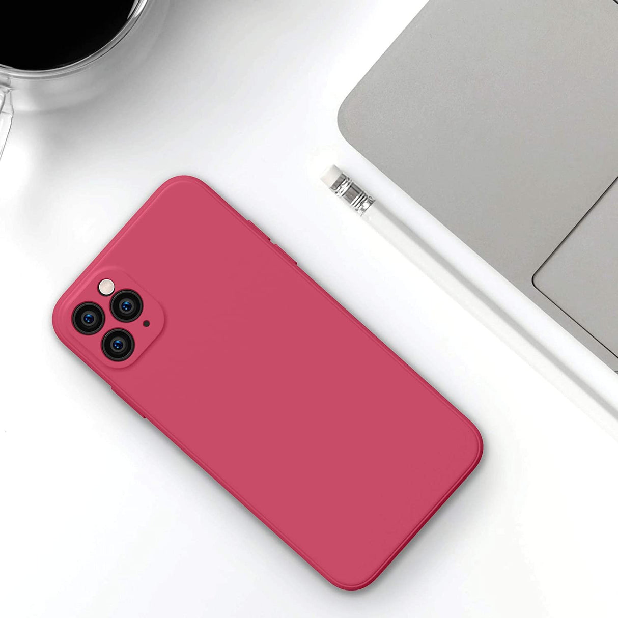 Husa protectie compatibila cu Apple iPhone 11 Pro Liquid Silicone Case Rosu - vivimall.ro