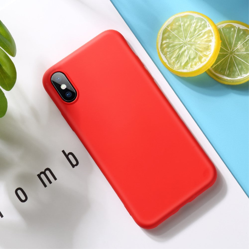 Husa protectie compatibila cu Apple iPhone X/XS Liquid Silicone Case Rosu - vivimall.ro