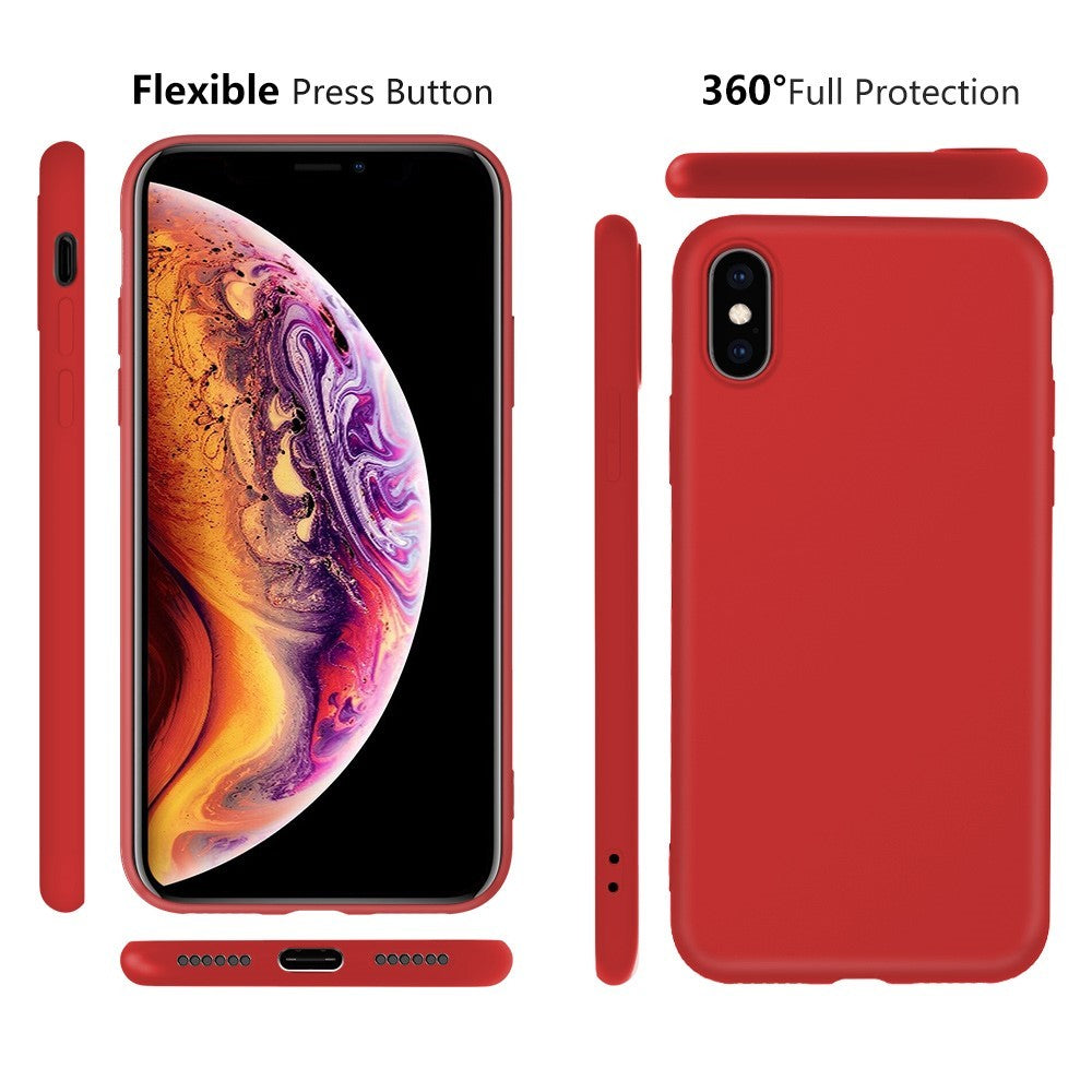 Husa protectie compatibila cu Apple iPhone X/XS Liquid Silicone Case Rosu - vivimall.ro