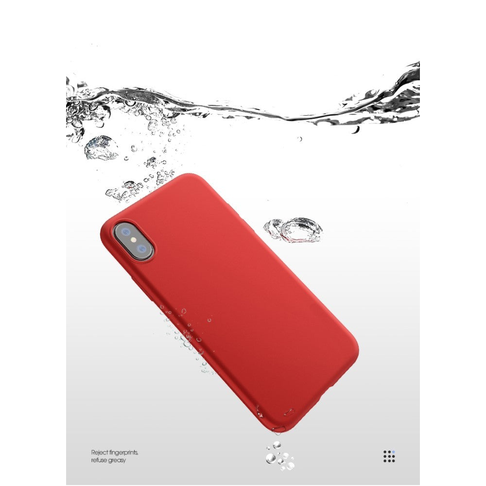 Husa protectie compatibila cu Apple iPhone X/XS Liquid Silicone Case Rosu - vivimall.ro