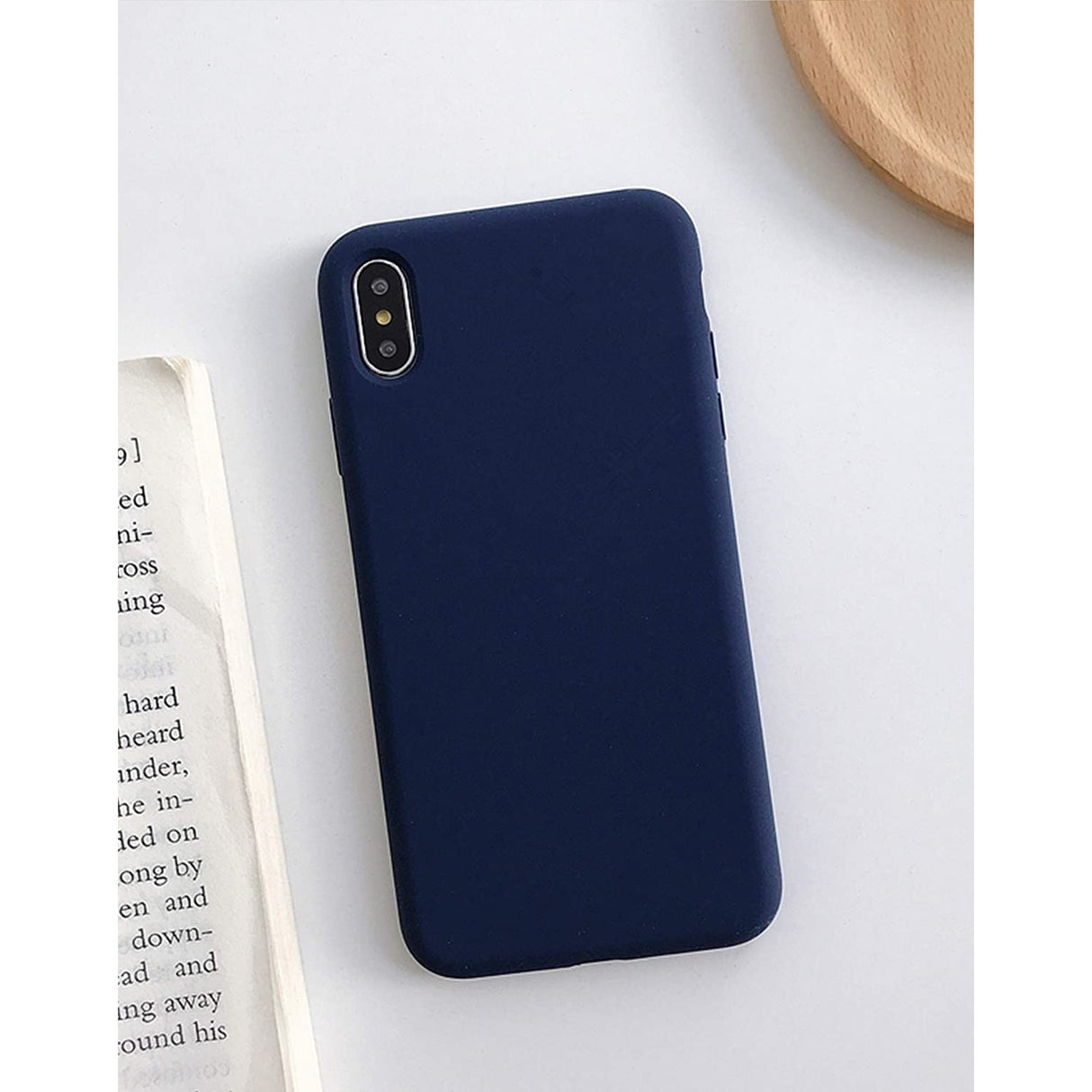 Husa protectie compatibila cu Apple iPhone XS Liquid Silicone Case Albastru inchis - vivimall.ro