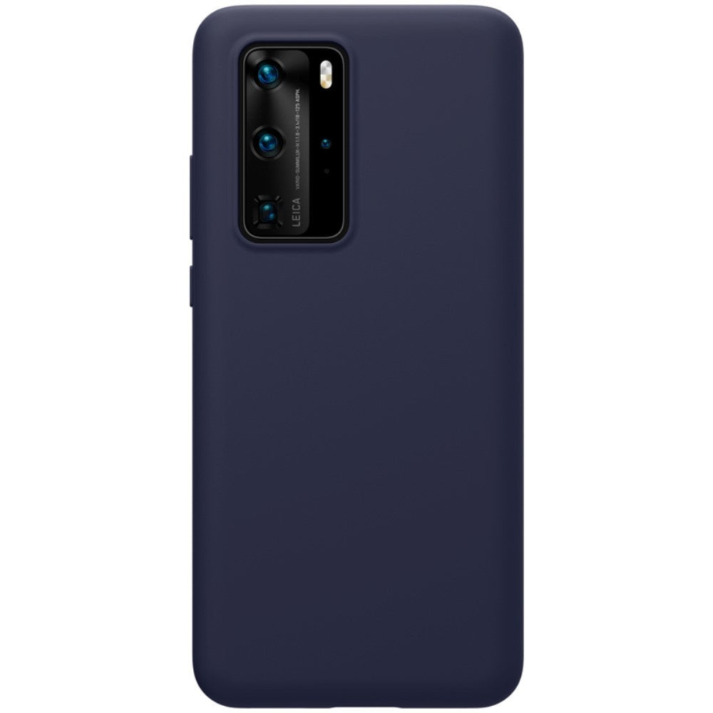 Husa protectie compatibila cu Huawei P40 Pro Liquid Silicone Case Albastru inchis - vivimall.ro