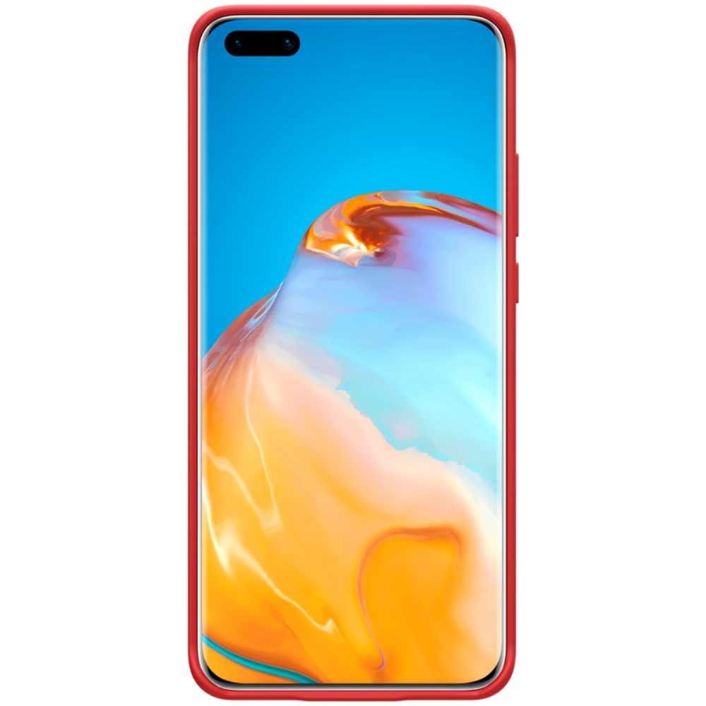 Husa protectie compatibila cu Huawei P40 Pro Liquid Silicone Case Rosu - vivimall.ro