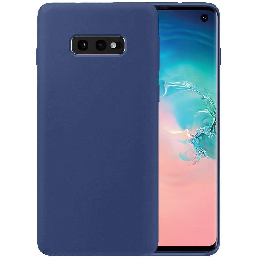 Husa protectie compatibila cu Samsung S10 E Liquid Silicone Case Albastru inchis - vivimall.ro