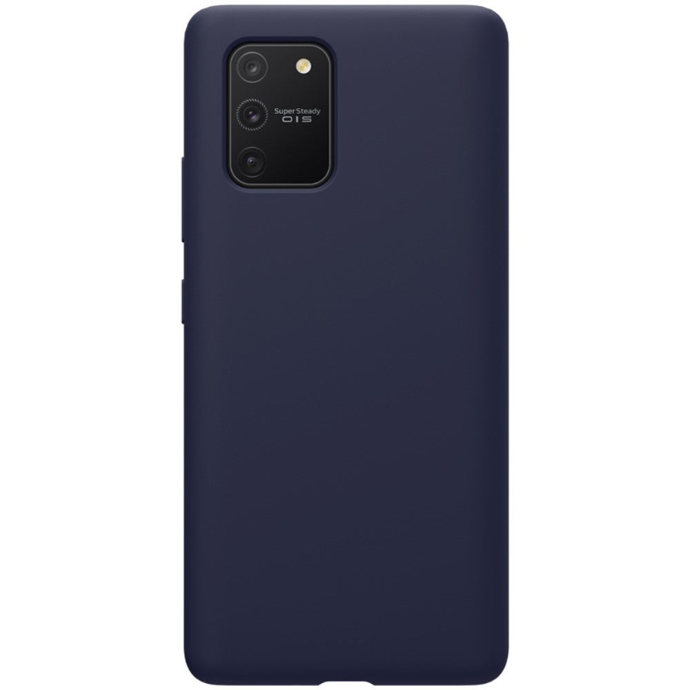 Husa protectie compatibila cu Samsung S10 Lite Liquid Silicone Case Albastru inchis - vivimall.ro