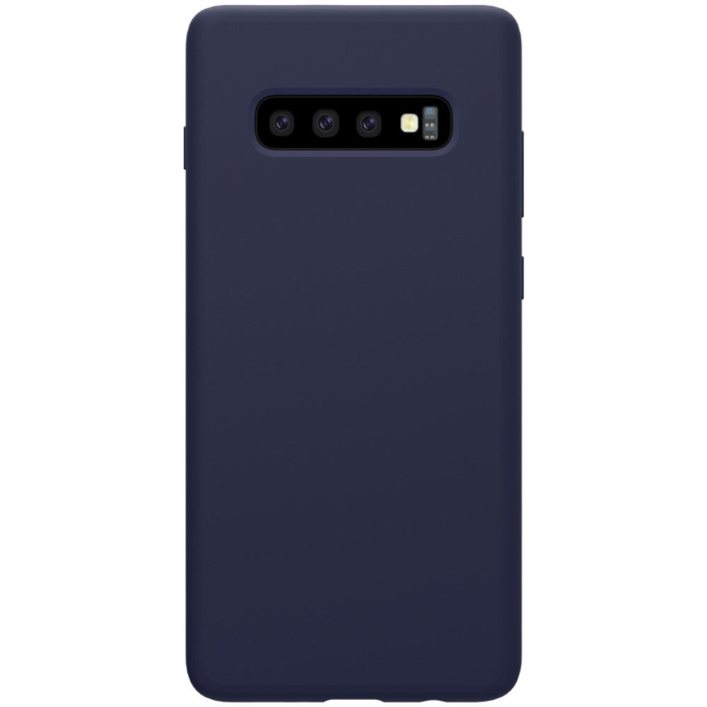 Husa protectie compatibila cu Samsung S10 Plus Liquid Silicone Case Albastru inchis - vivimall.ro