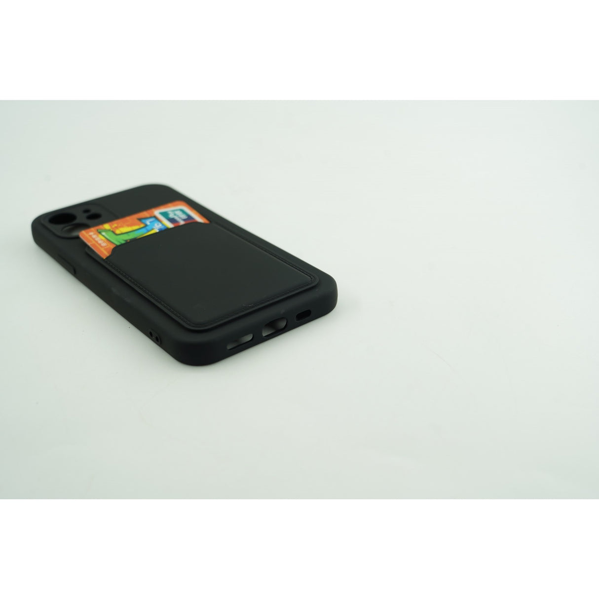 Husa protectie cu suport card compatibila cu Samsung A12 Negru - vivimall.ro