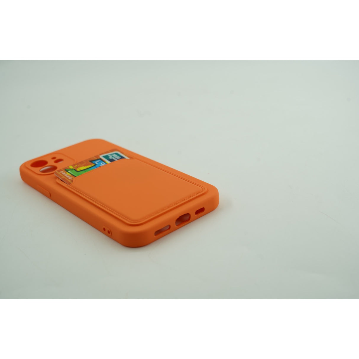 Husa protectie cu suport card compatibila cu Samsung A72 Portocaliu - vivimall.ro