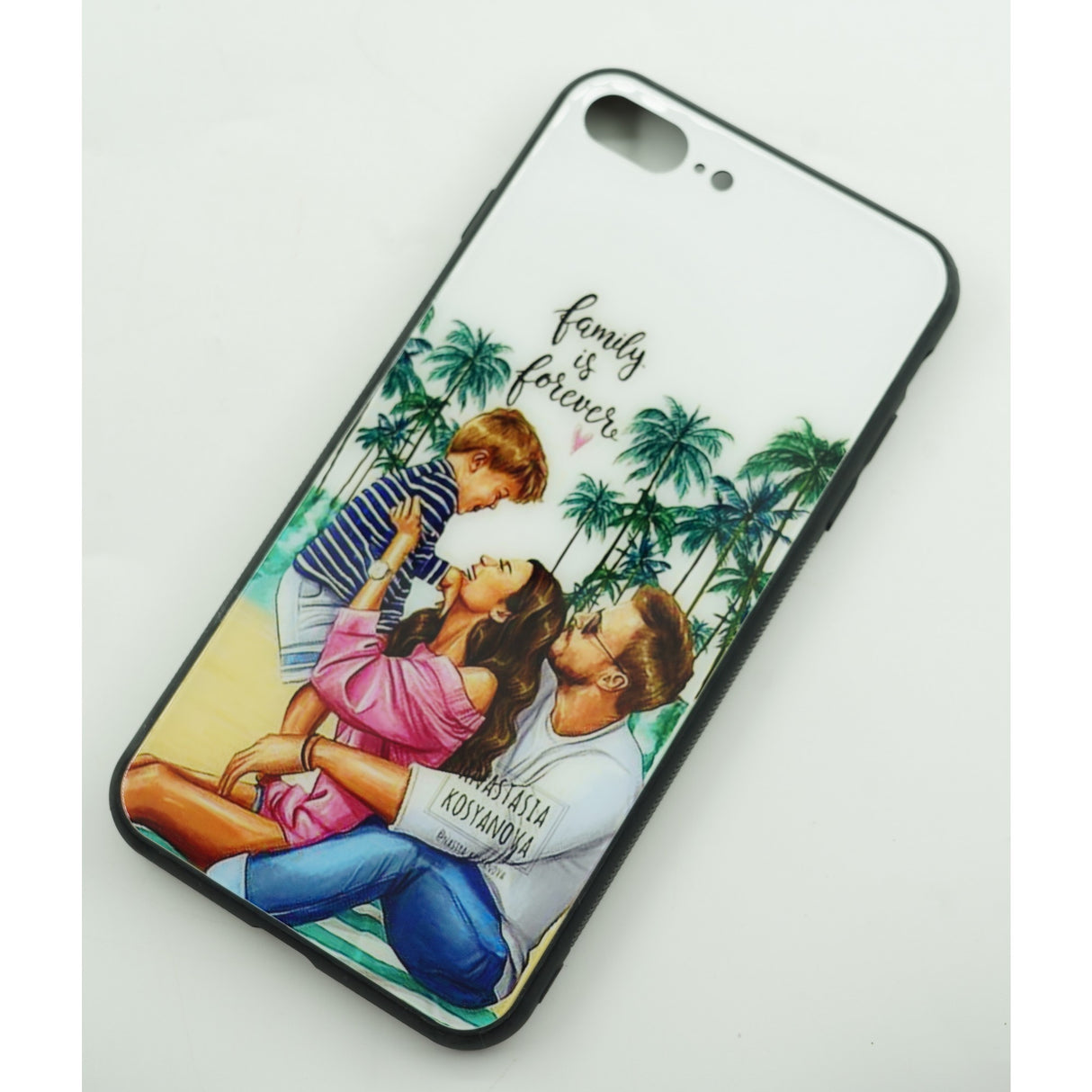 Husa protectie Flippy compatibila cu Apple iPhone 11 Glass print Family is Forever Multicolor - vivimall.ro