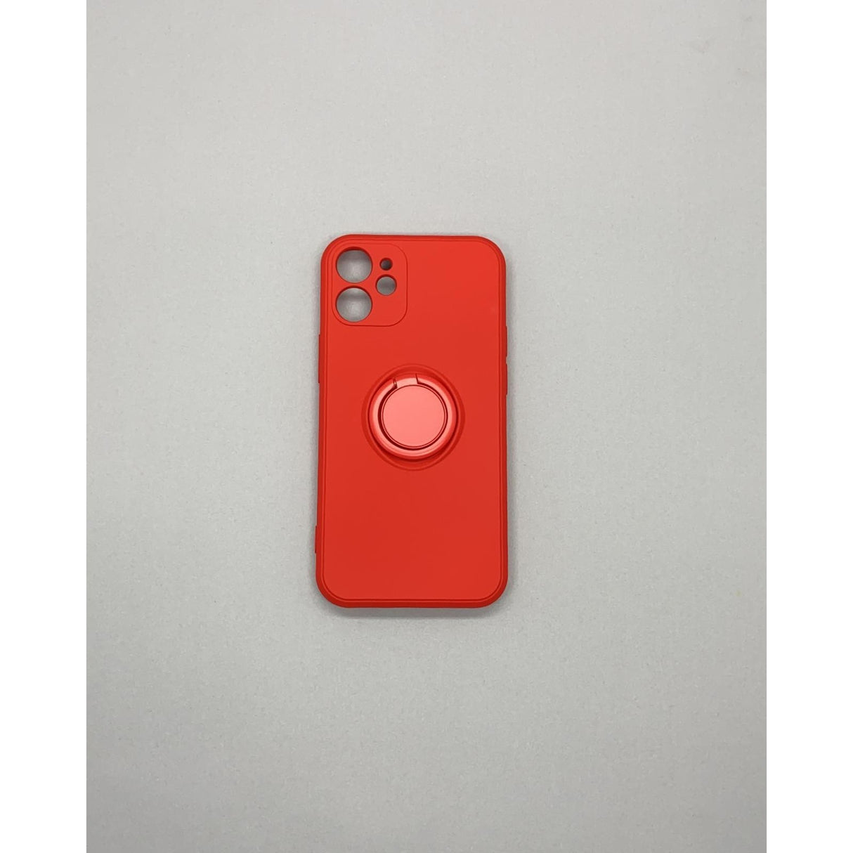 Husa protectie Flippy compatibila cu Apple iPhone 12 Mini Liquid Silicone Ring cu suport rotativ Rosu - vivimall.ro