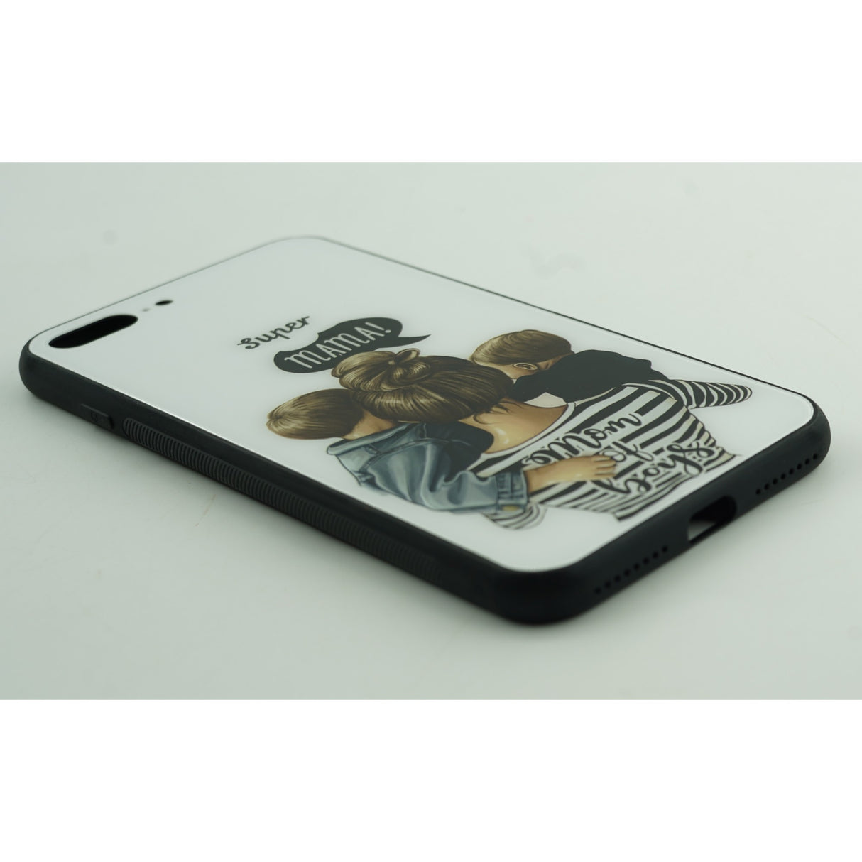 Husa protectie, Flippy, compatibila cu Apple iPhone 12 Pro Max Glass print Super Mom Multicolor - vivimall.ro