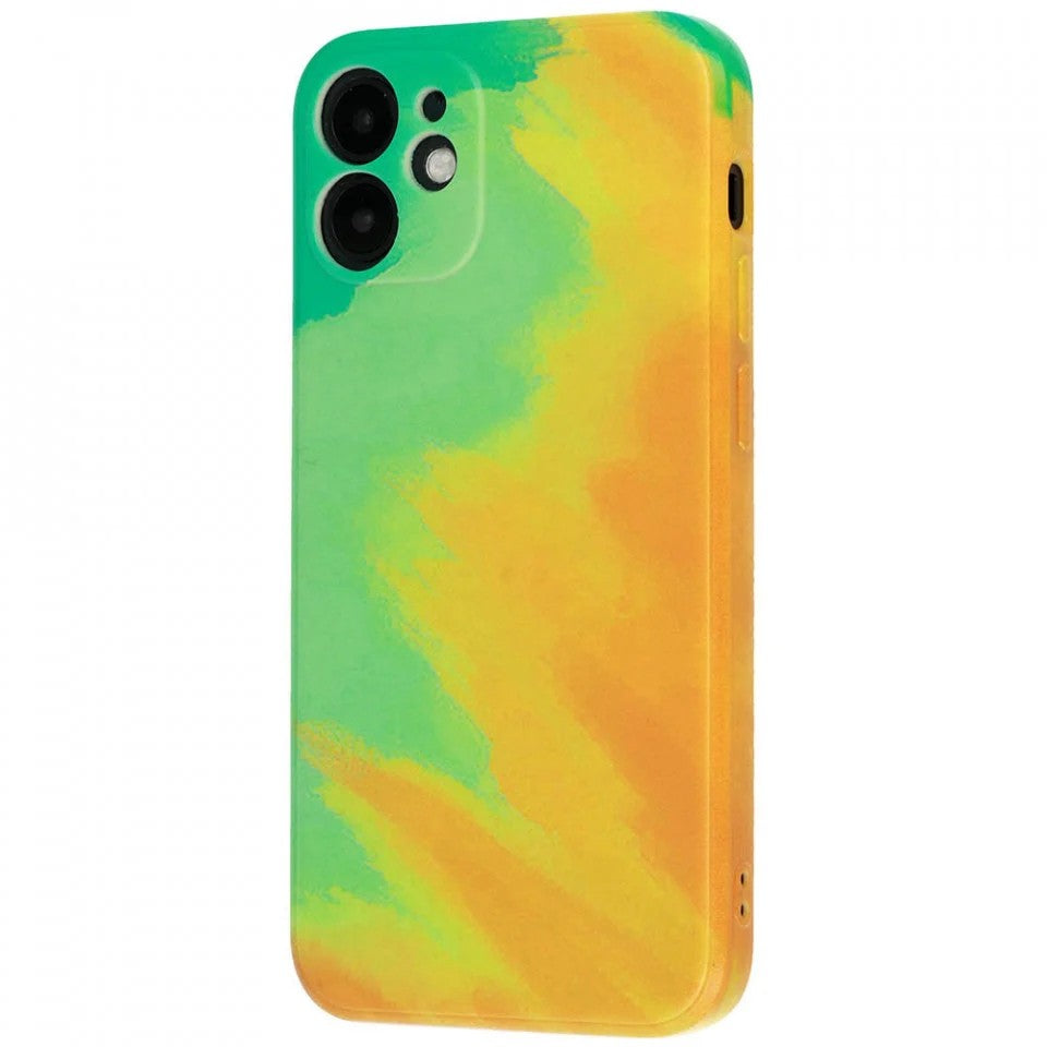 Husa protectie Flippy compatibila cu Apple iPhone 12 Pro Tpu Ombre, Verde/Portocaliu - vivimall.ro