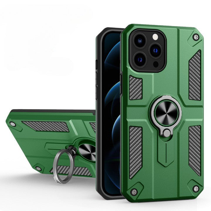 Husa protectie Flippy compatibila cu Apple iPhone 13 Mini Defender Model 5 cu suport prindere inel,Verde - vivimall.ro