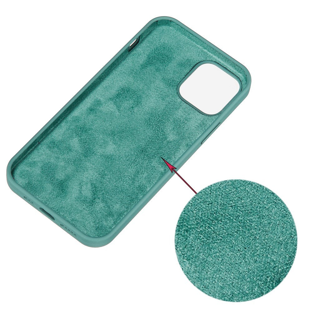 Husa protectie Flippy compatibila cu Apple iPhone 13 Pro Liquid Silicone Verde - vivimall.ro