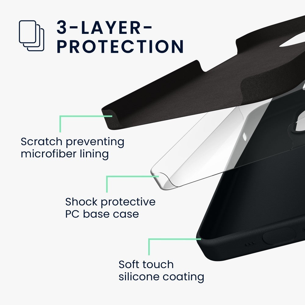 Husa protectie Flippy compatibila cu Huawei P40 Lite 5G Liquid Silicone Case Negru - vivimall.ro