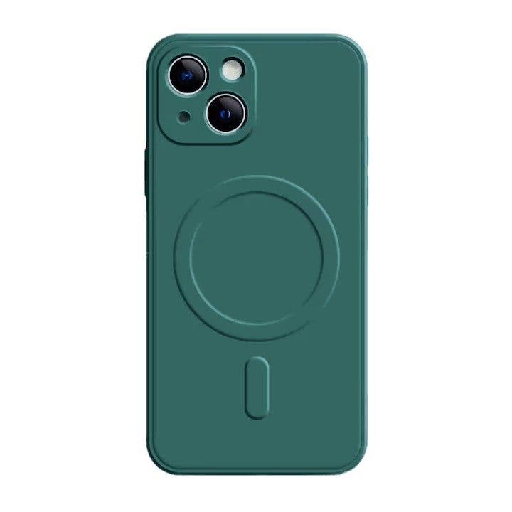 Husa Protectie, Vivimall, Husa de Protectie Compatibila cu iPhone 14 Pro Max, Liquid MagSafe, Ring-Shaped, Magnetica, Verde - vivimall.ro