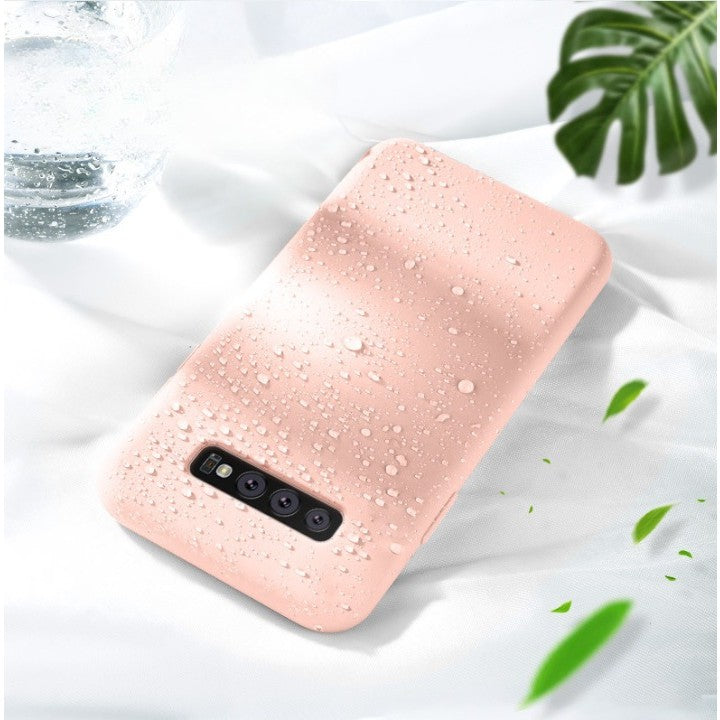 Husa protectie Flippy compatibila cu Samsung Galaxy S10 E Liquid Silicone Case Roz - vivimall.ro