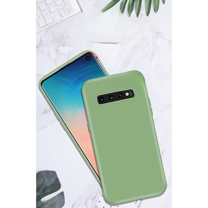Husa protectie Flippy compatibila cu Samsung Galaxy S10 E Liquid Silicone Case Verde inchis - vivimall.ro