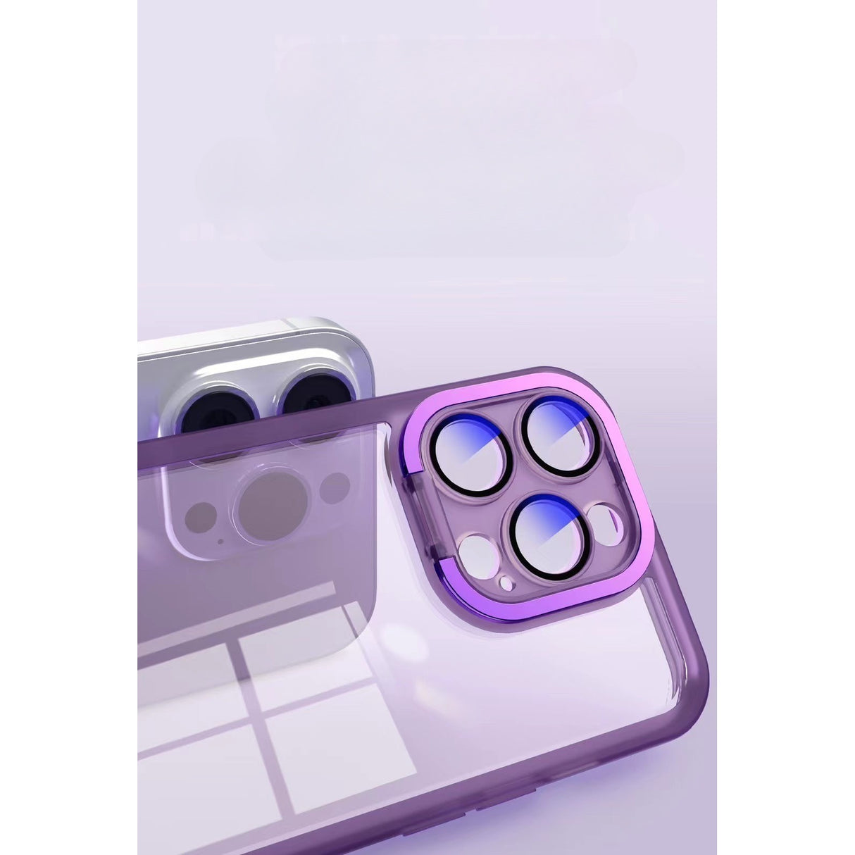 Husa protectie Flippy pentru Samsung A14 4G Electroplated cu suport pentru camera, 1.5 mm grosime, protectie camera, Mov - vivimall.ro