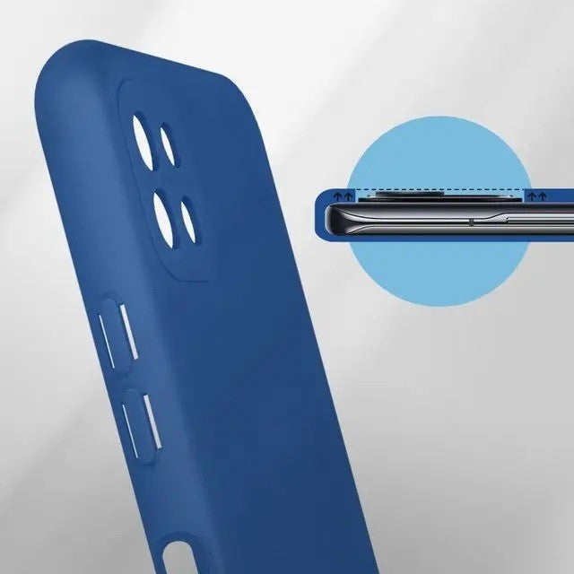 Husa protectie Flippy pentru Samsung A22 5G Liquid Silicone Albastru Inchis - vivimall.ro