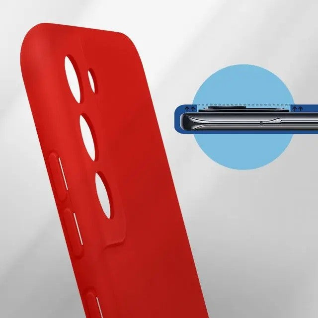 Husa protectie Flippy pentru Samsung S21 FE Liquid Silicone Rosu - vivimall.ro