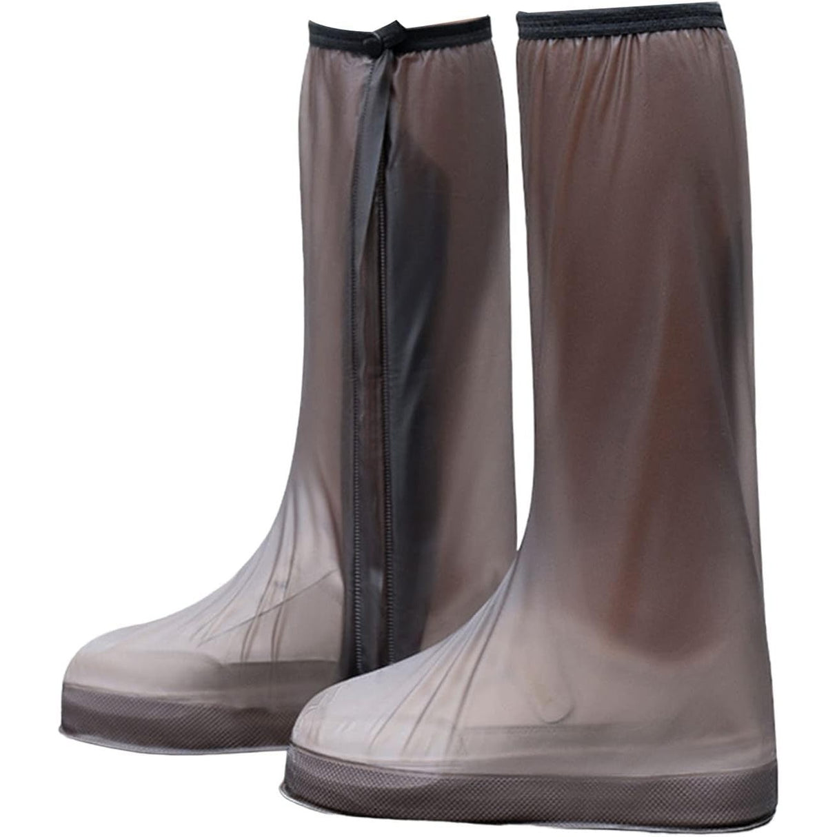 Protectie Incaltaminte pentru Ploaie si Noroi, Flippy, Impermeabila, Talpa Antiderapanta, cu Fermoar si Capsa, Inaltime 40 cm, Marime M 36-37, Maro - vivimall.ro