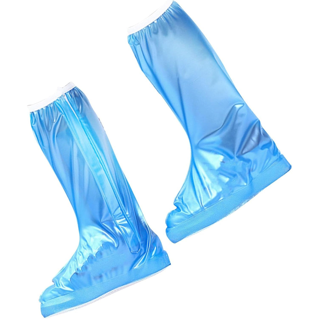 Protectie Incaltaminte pentru Ploaie si Noroi, Flippy, Impermeabila, Talpa Antiderapanta, cu Fermoar si Capsa, Inaltime 40 cm, Marime L 38-39, Albastru - vivimall.ro