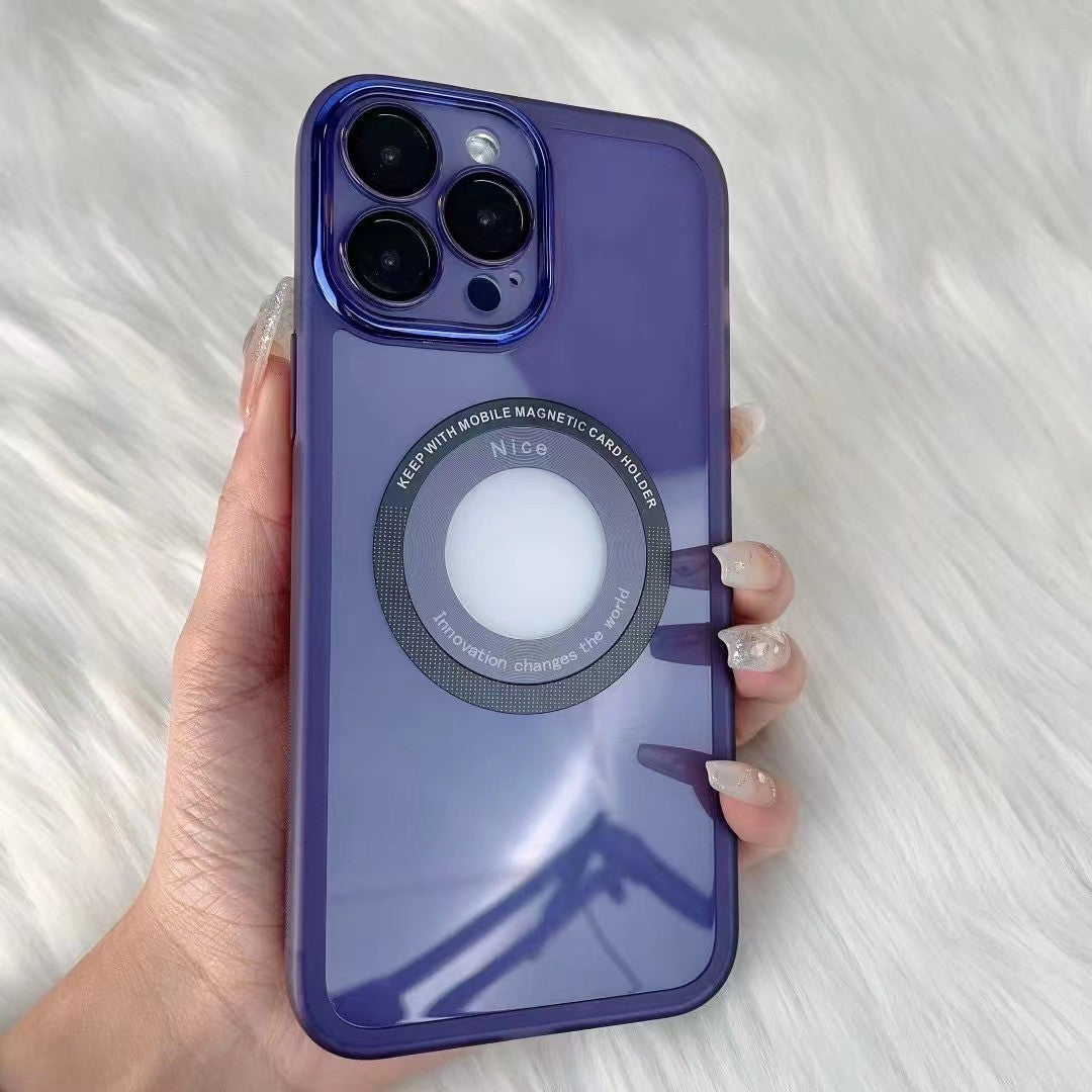 Husa protectie MagSafe TPU, Flippy, pentru iPhone 14 Pro, cu decupaj logo, Folie Sticla Camera, Mov - vivimall.ro