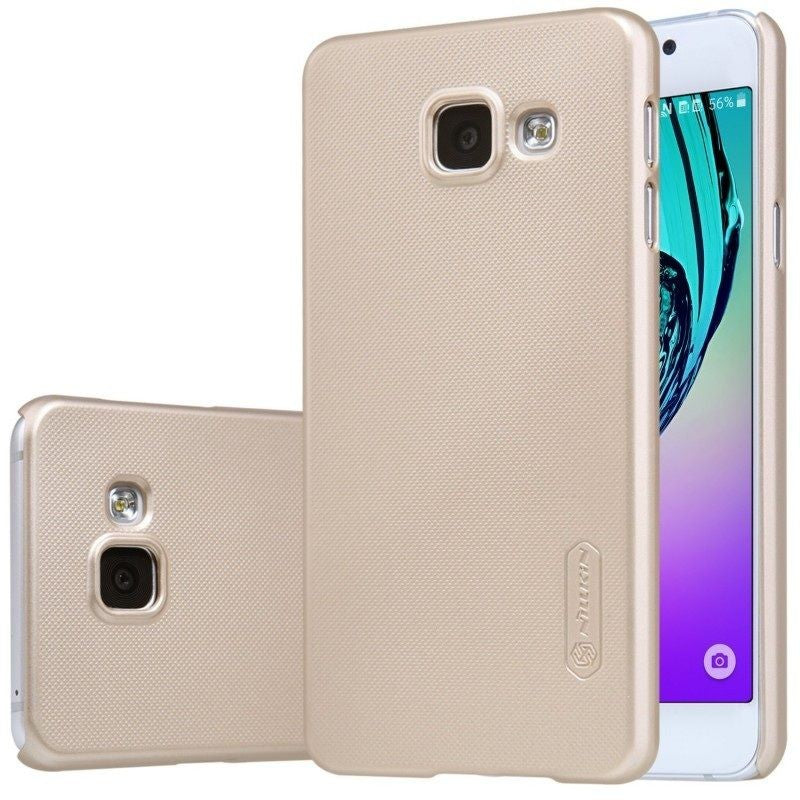 Husa Samsung Galaxy J3 2016 Nillkin Frosted Shield Auriu + Folie de protectie - vivimall.ro