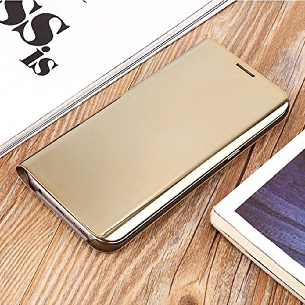 Husa Samsung Galaxy S7 Edge Flip Cover Oglinda Auriu - vivimall.ro