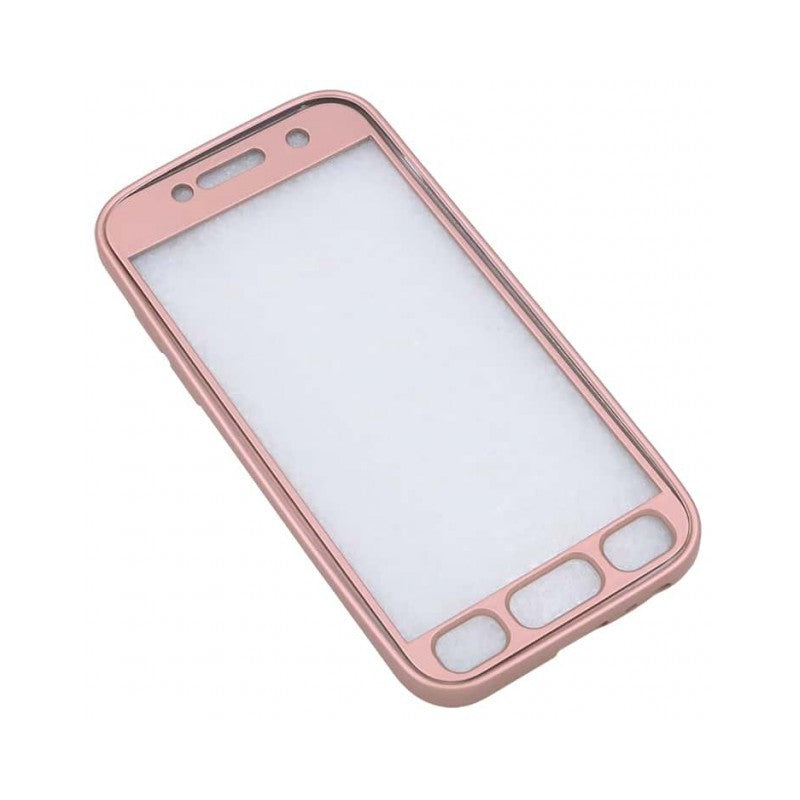 Husa Samsung Galaxy S7 Edge Full Silicone 360 Roz Auriu - vivimall.ro