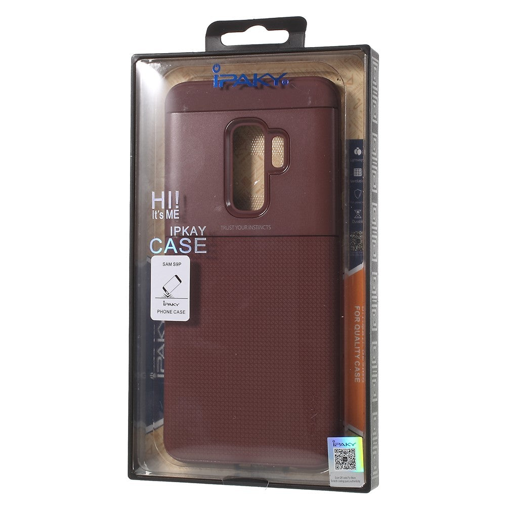 Husa Samsung Galaxy S9 Ipaky Elegant Grid Design TPU Hybrid Maro - vivimall.ro