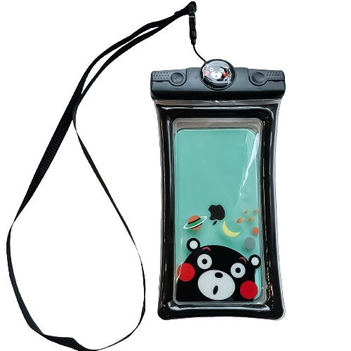 Husa subacvatica Mascot Waterproof Flippy, Snowproof, Universala, cu Snur, pentru telefon sau documente, Bear, Negru - vivimall.ro