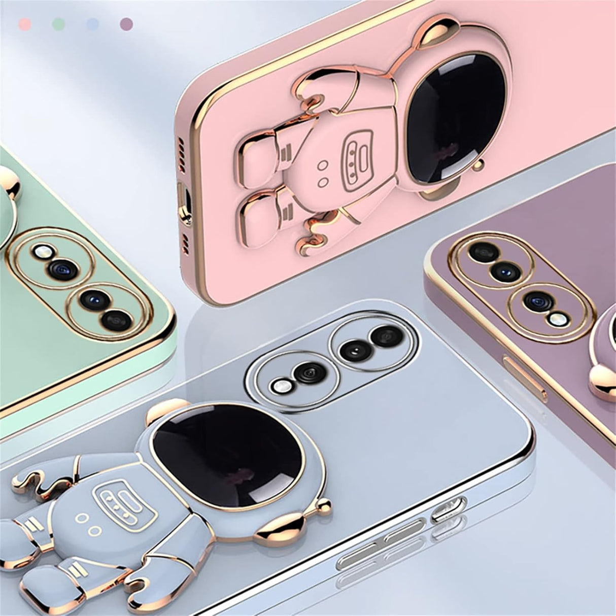 Protecție camere husă Huawei P60 Pro albastru, margini ridicate TPU, detaliu spate