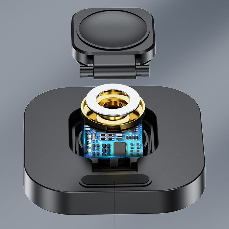 Încărcător wireless Apple Watch în poziție pliată, portabil pentru călătorii, culoare neagră