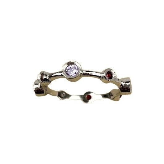 Inel Argint 925, Circular cu Pietre Colorate M 49 - vivimall.ro