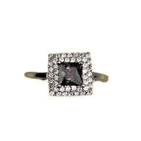 Inel Argint 925 cu Topaz Mare Patrat M 51 - vivimall.ro