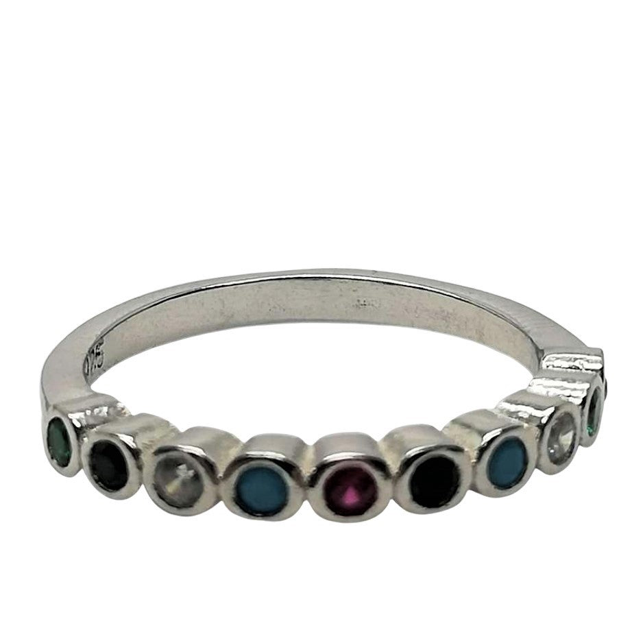 Inel Argint 925 cu Zirconii Colorate M 59 - vivimall.ro