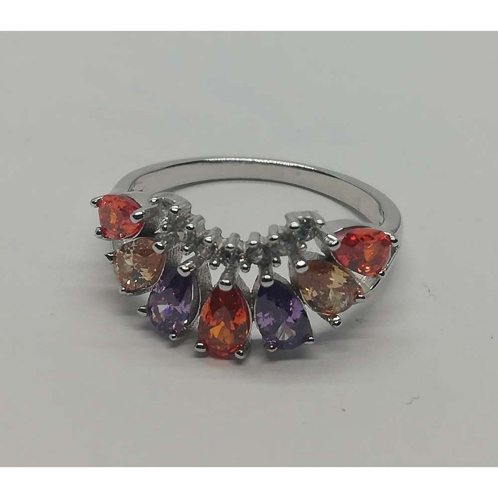 Inel Argint 925, Diadema Cu Pietre Colorate Mov M 54