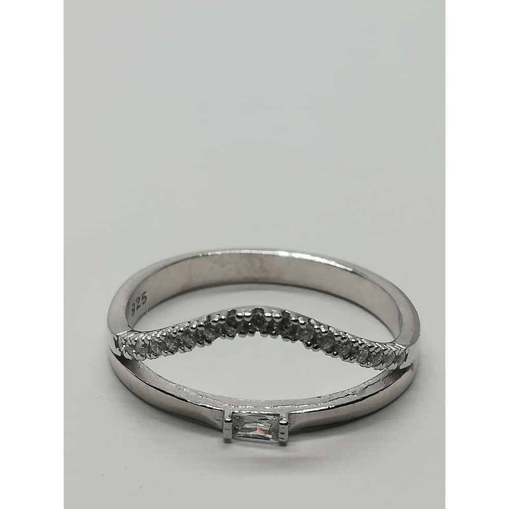 Inel Argint 925 model V cu Piatra si Minizirconii M 53 - vivimall.ro