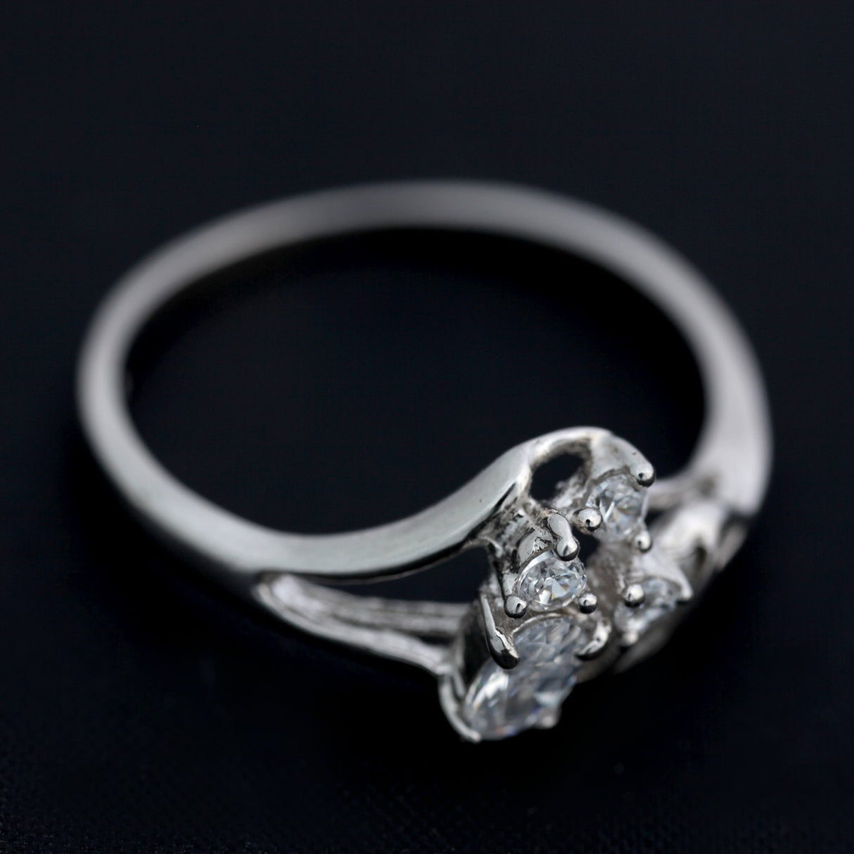 Inel din Argint 925 cu Zirconii, rodiat, marimea 56 - vivimall.ro